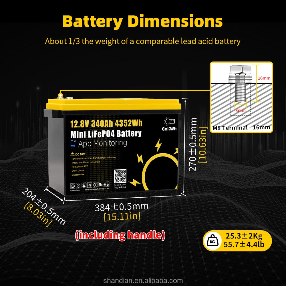 12V 340Ah LiFePO4 Battery