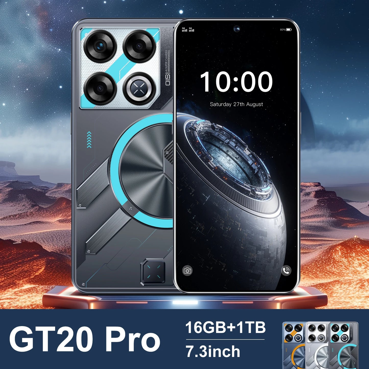 OEM Smart Phones Used GT20 Pro 5G Android Smartphone with 144Hz Refresh Rate Dual Sim 256GB 128GB Storage Flip Design-for Gaming