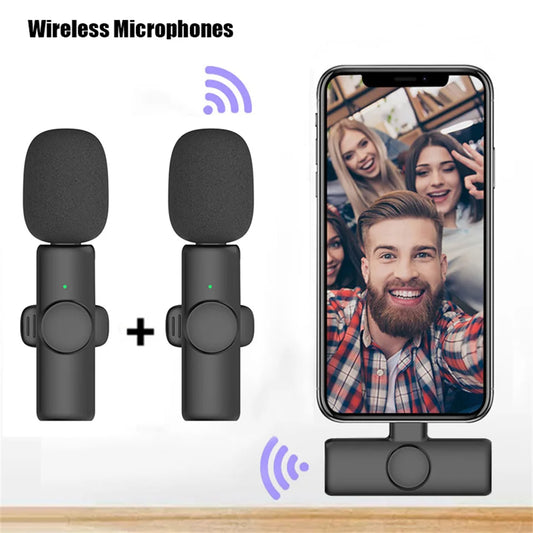 New Professional Wireless Lavalier Microphone for iPhone iPad Laptop Android Live Gaming Video Recording Interview Business Mic