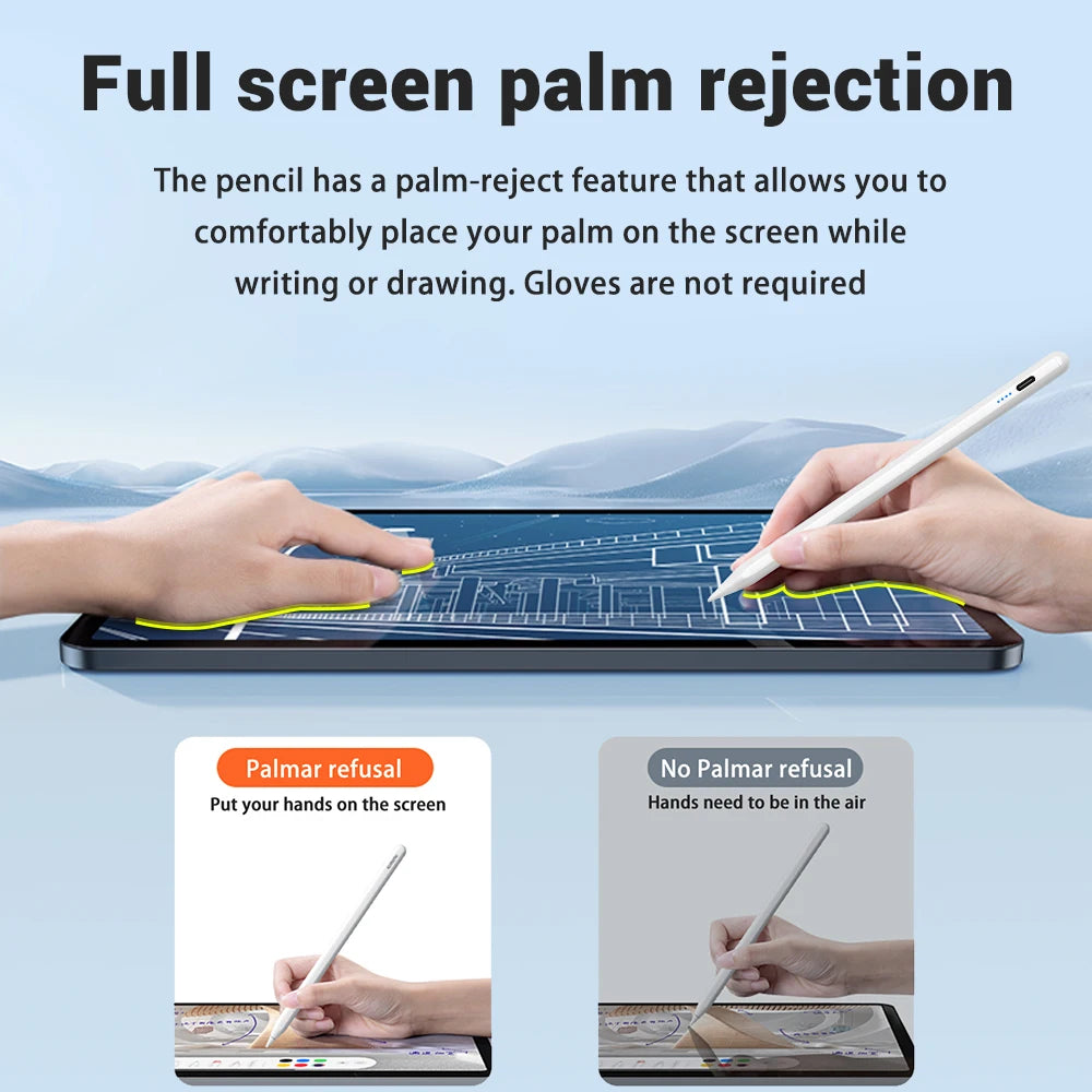 For iPad Pencil 2 1 Palm Rejection Power Display iPad Accessories iPad 2022 2021 2020 2019 2018 Pro 11 12.9 Air Mini Stylus Pen