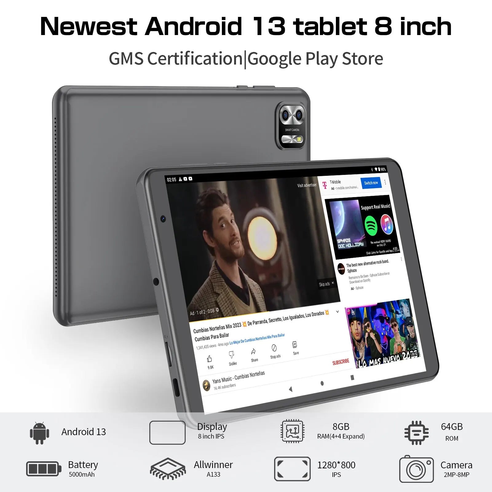 PRITOM 8" Inch Tablet
