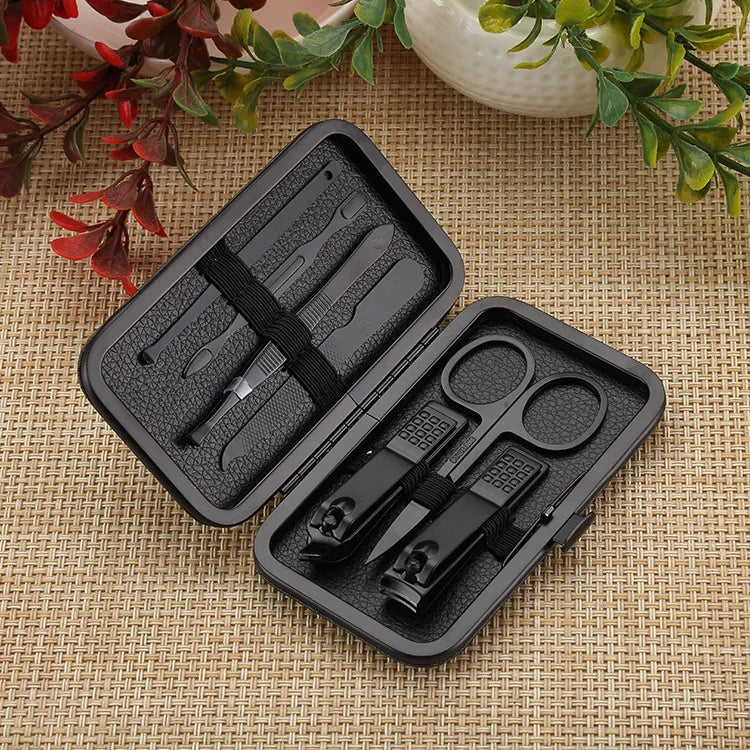 Deluxe Manicure & Pedicure Kit With Stainless Steel Nail Clippers, Cuticle Trimmer, And Dead Skin Remover - Includes Portable