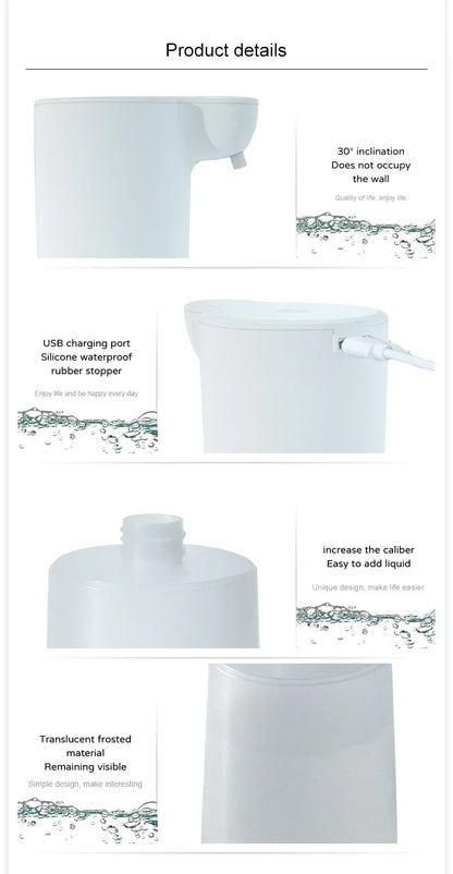 Automatic Soap Dispenser Soap Foam Dispenser Smart Sensor Soap Dispenser Contactless USB Charging 350ml Hand Sanitizer Machine