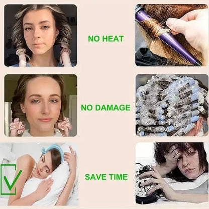 DIY Heatless Curling Stick Headband Set With Hairpin Lazy Curler Foam Sponge Curling Stick No Heat Hair Curler 21,163 Reviews 4