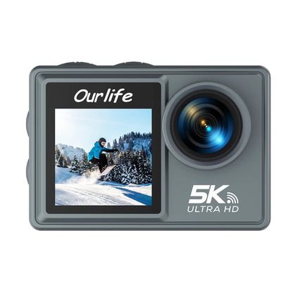 Ourlife MTR40 5K Action Camera 2.0" IPS Touch Screen 5X Zoom Action Cam WiFi EIS 170° 30M Waterproof Professional Sports Camera
