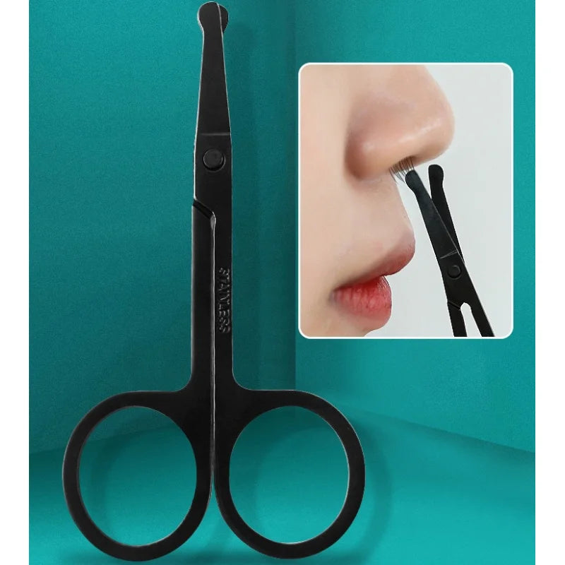 Stainless steel black round head safety nose hair trimmer for both men and women