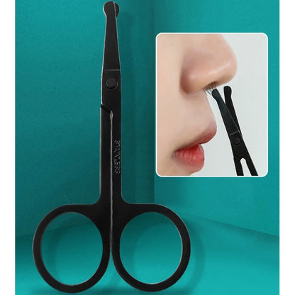 Stainless steel black round head safety nose hair trimmer for both men and women