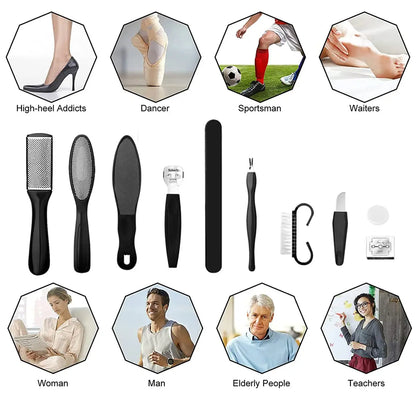 8 in 1Professional Pedicure Foot Spa Set, Pedicure Set for Feet,Stainless Steel Foot Care Kit, Foot Rasp Dead Skin Remover