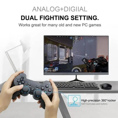 1-2PCS 2.4GHz Wireless Game Controller with Dual Shock - Universal USB Gamepad for PC/Android TV Box, Plug & Play