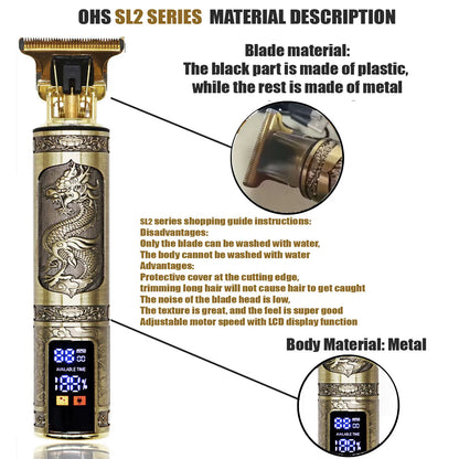 Vintage T9 Hair Clipper Beard Shaving Body Hair Trimmer Clippers Electric Men Haircut Machine 0mm Barber Shaver