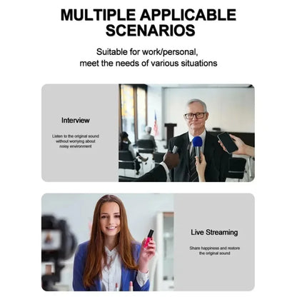 New Professional Wireless Lavalier Microphone for iPhone iPad Laptop Android Live Gaming Video Recording Interview Business Mic