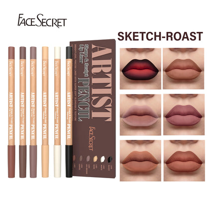 Face Secret Artist Shape Sculpt Lip Liner Pencil Set, Weightless Precise Liner with Super Soft Blendable Texture Matte Soft