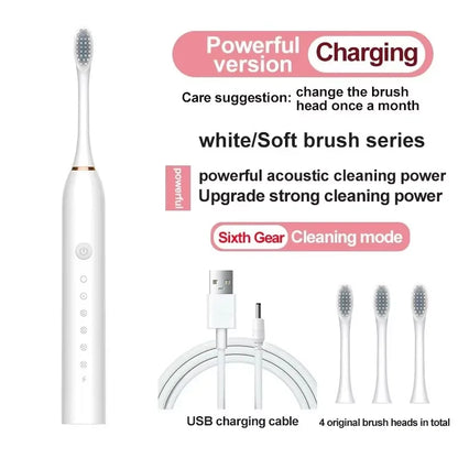 Automatic Electric Toothbrush Six-Speed Adult & Children's Universal Soft Bristle Charging Smart Toothbrush for All Ages