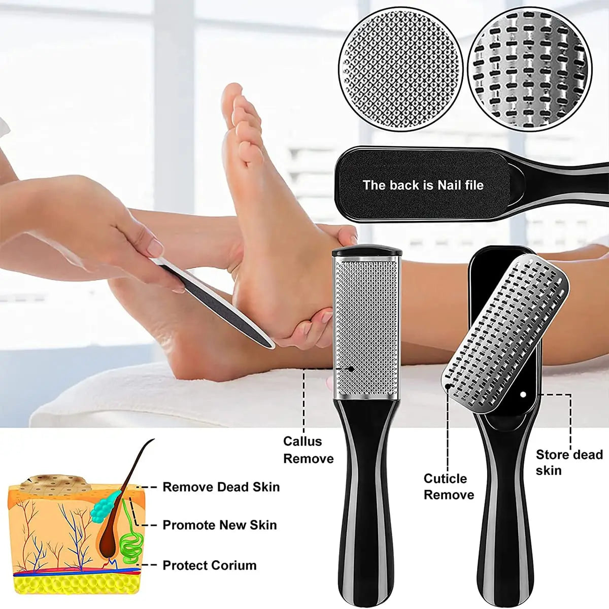 8 in 1Professional Pedicure Foot Spa Set, Pedicure Set for Feet,Stainless Steel Foot Care Kit, Foot Rasp Dead Skin Remover