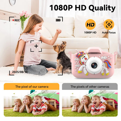 Christmas Children Camera HD 1080P Toddler Digital Video Camera 2.0inch Kids Camera with Silicone Cases Toys for Christmas Gifts