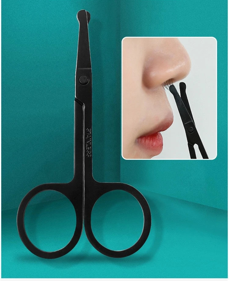 Stainless steel black round head safety nose hair trimmer for both men and women