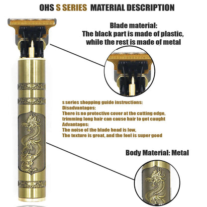 Vintage T9 Hair Clipper Beard Shaving Body Hair Trimmer Clippers Electric Men Haircut Machine 0mm Barber Shaver