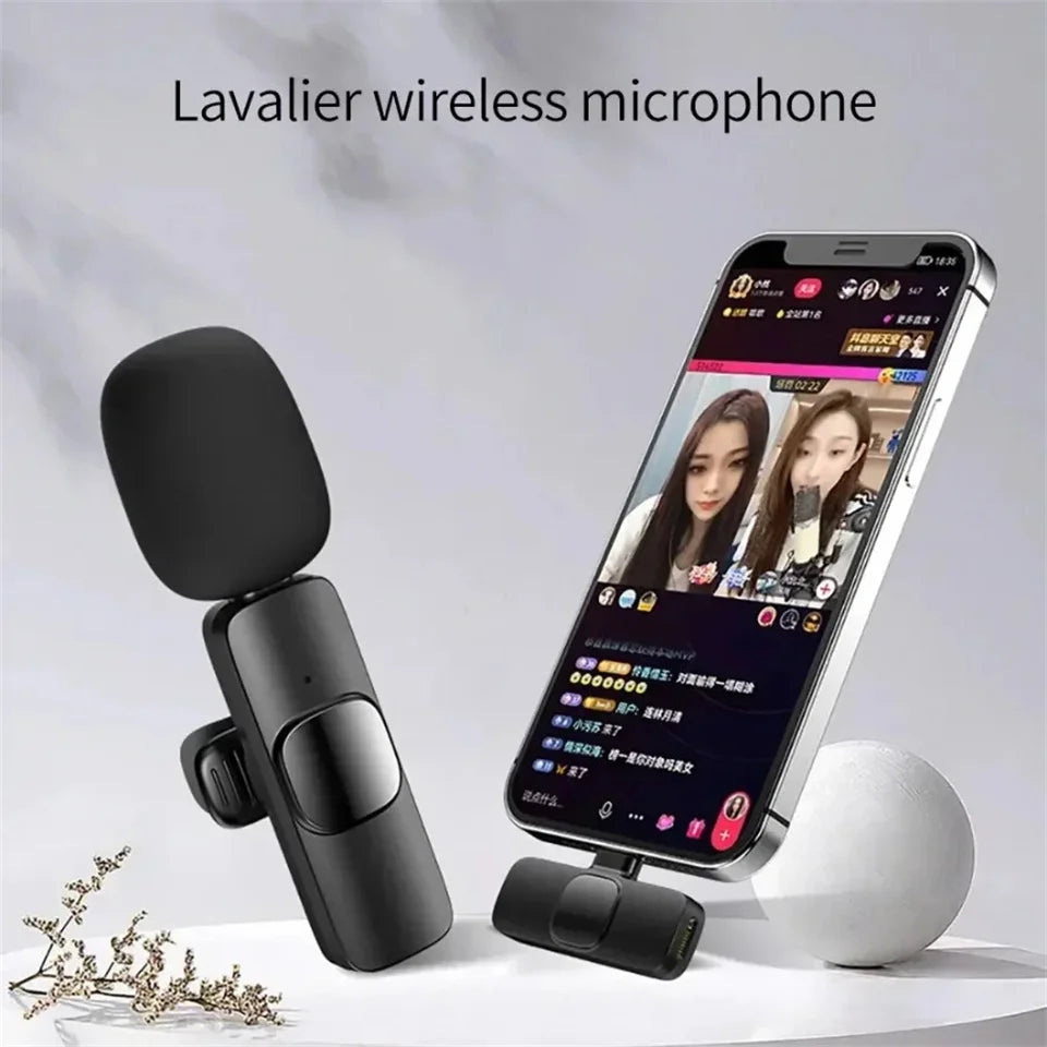New Professional Wireless Lavalier Microphone for iPhone iPad Laptop Android Live Gaming Video Recording Interview Business Mic
