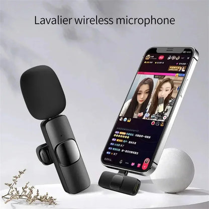 New Professional Wireless Lavalier Microphone for iPhone iPad Laptop Android Live Gaming Video Recording Interview Business Mic
