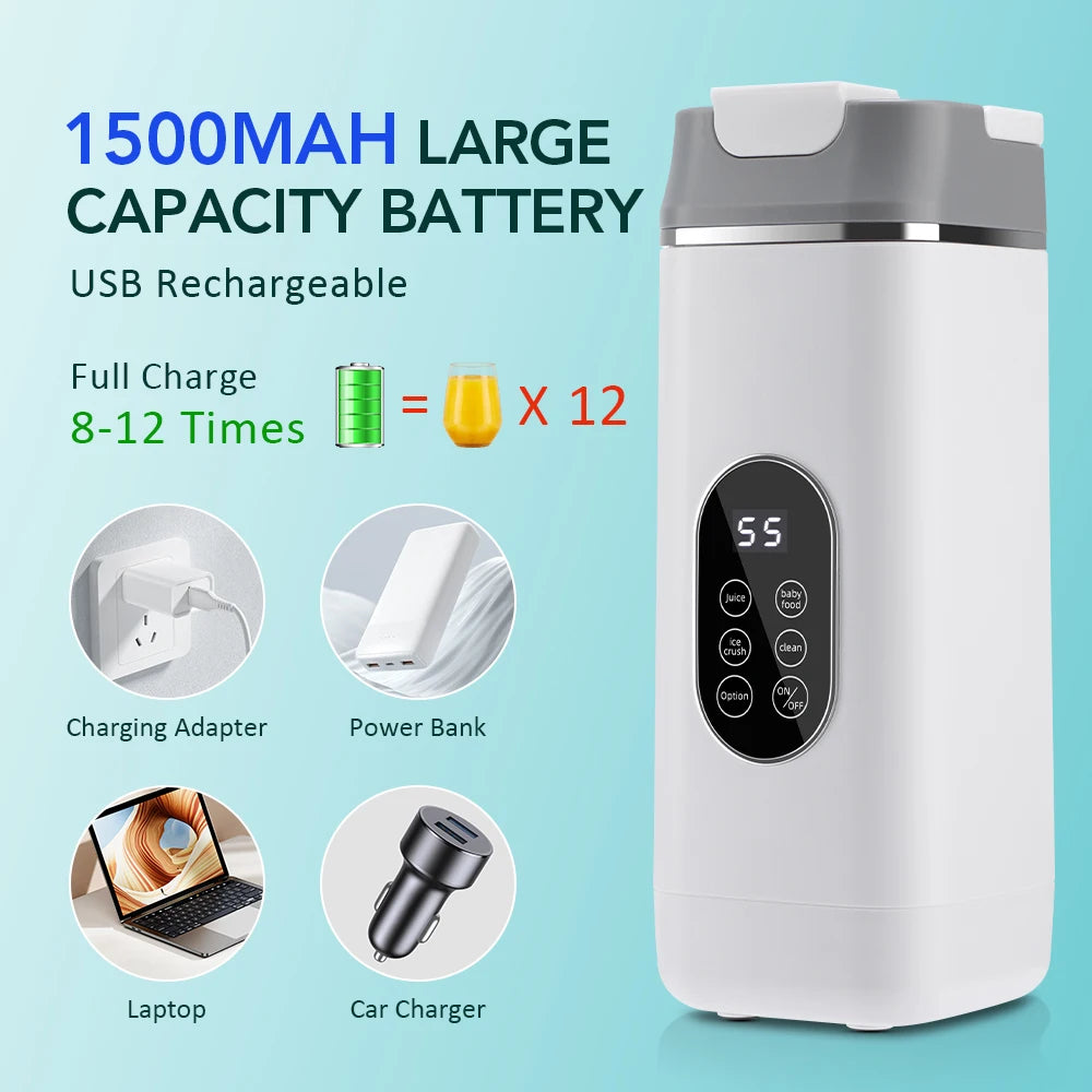 6 Blades Electric Juicer Cup 2 Cups For Travel Portable Juicer Mixer Usb Charge Fresh Fruit Juice Personal Blender Smoothie