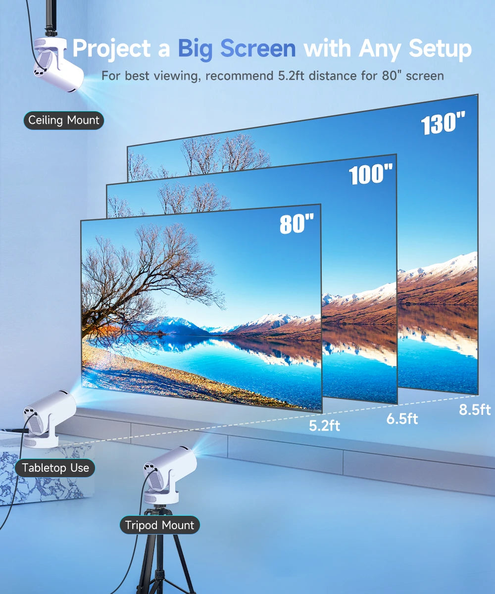 Magcubic HY300 Pro+ Projector 4K Android 11 290ANSI Portable  WiFi 6 BT5.4 Outdoor Theater 5W HiFi Speaker 720P HD Supported