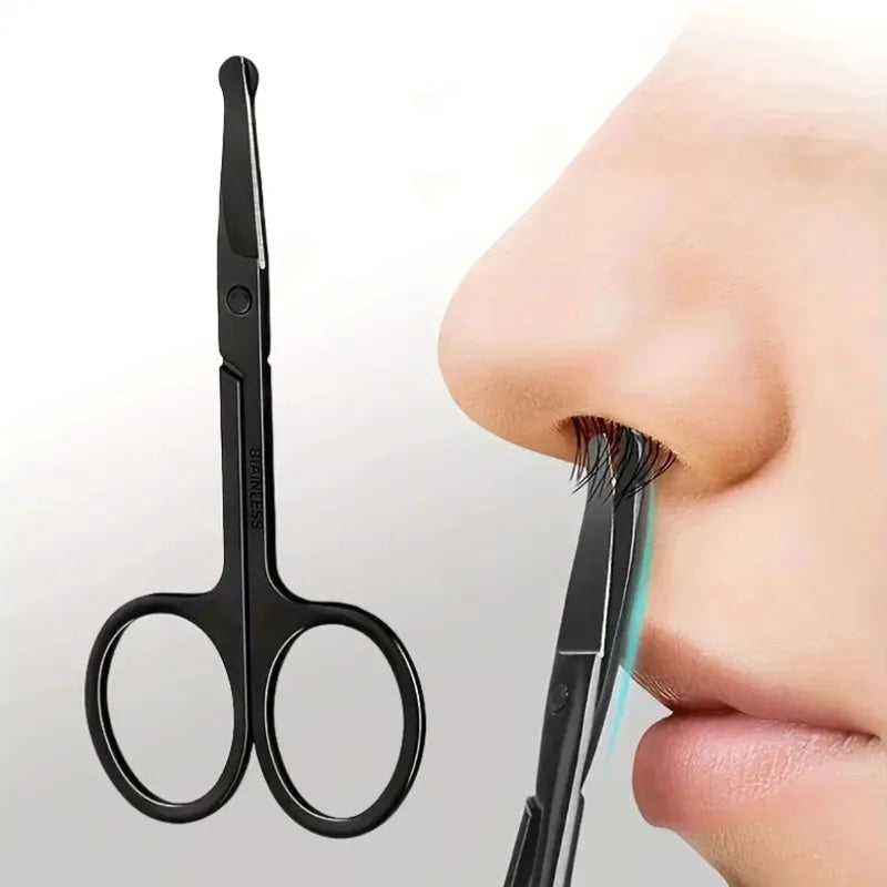 Stainless steel black round head safety nose hair trimmer for both men and women