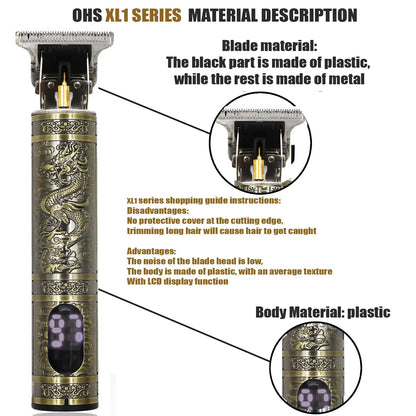 Vintage T9 Hair Clipper Beard Shaving Body Hair Trimmer Clippers Electric Men Haircut Machine 0mm Barber Shaver