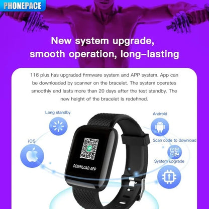 PHONEPACE Smart Fitness Tracker Bracelet with Color Screen Health Reminders Exercise Step Counting Information Notifications
