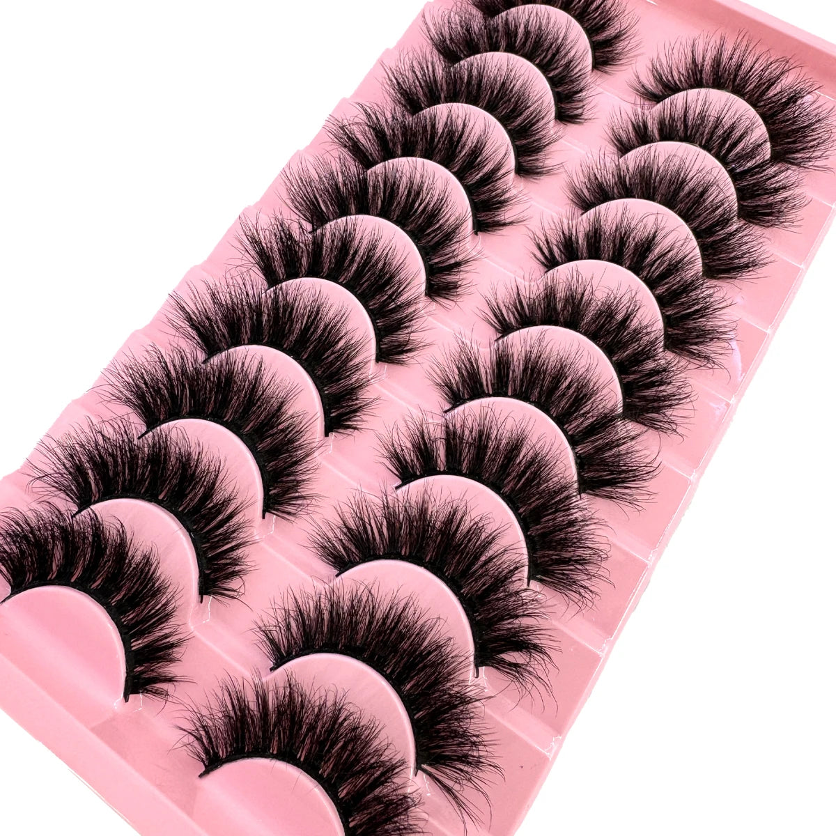 10 Pairs Faux Mink Eyelashes Handmade False Eyelashes Natural Nude Makeup Simulation Cross Messy Eye 3D Curly Eyelashes