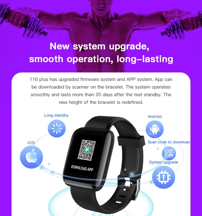 PHONEPACE Smart Fitness Tracker Bracelet with Color Screen Health Reminders Exercise Step Counting Information Notifications