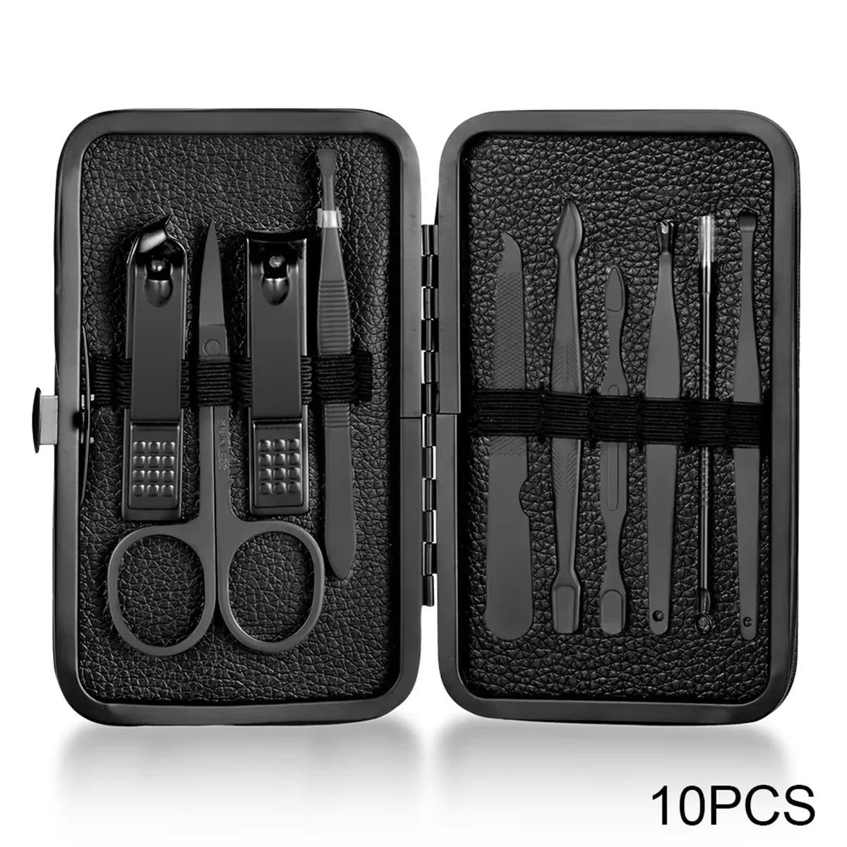 Deluxe Manicure & Pedicure Kit With Stainless Steel Nail Clippers, Cuticle Trimmer, And Dead Skin Remover - Includes Portable