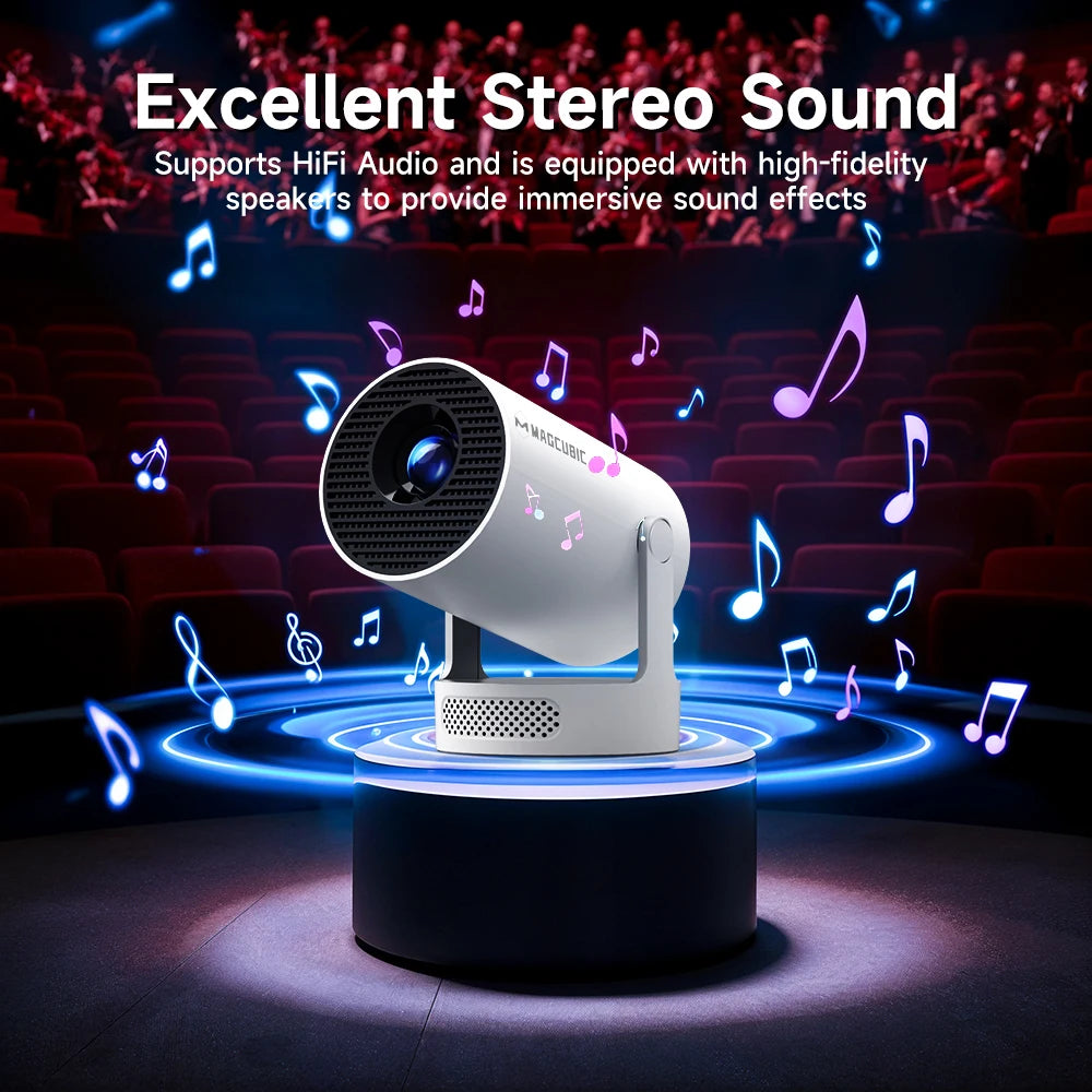 Magcubic HY300 Pro+ Projector 4K Android 11 290ANSI Portable  WiFi 6 BT5.4 Outdoor Theater 5W HiFi Speaker 720P HD Supported