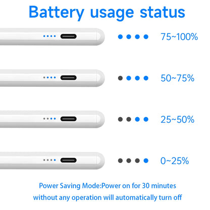 For iPad Pencil 2 1 Palm Rejection Power Display iPad Accessories iPad 2022 2021 2020 2019 2018 Pro 11 12.9 Air Mini Stylus Pen