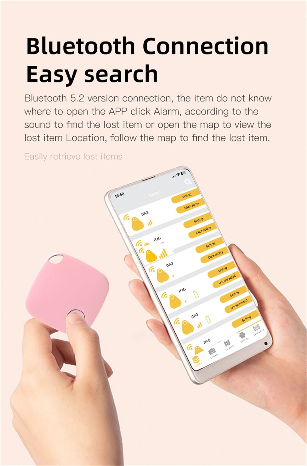 Smart Bluetooth GPS Tag Tracker Work with Android IOS APP Anti Lost Reminder Device Anti-loss Rated Locator Car Key Pet Finder