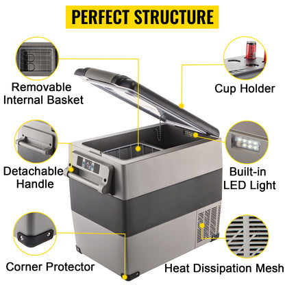 SucceBuy 20L 22L 35L 45L 55L Car Refrigerator Mini Fridge Freezer Portable Compressor Cooler 12/24V Ice Box for Camping
